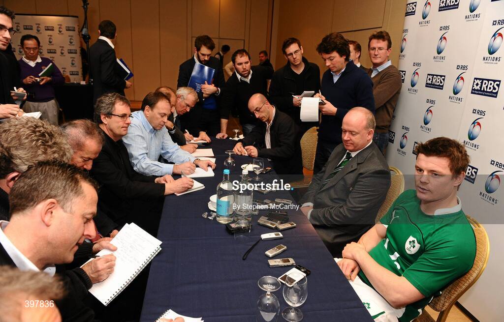 27 January 2010; Ireland captain Brian O'Driscoll and head coach Declan Kidney at the RBS Six Nations Rugby Championship launch. The Hurlingham Club, Ranelagh Gardens, London, England. Picture credit: Stephen McCarthy / SPORTSFILE