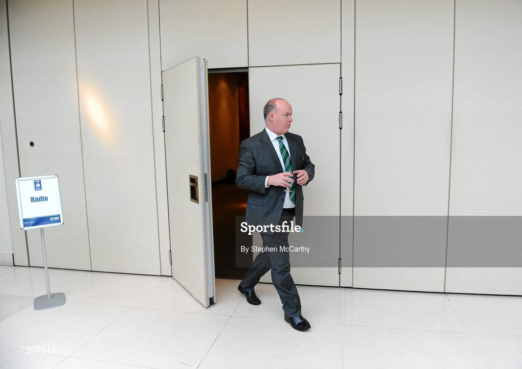 27 January 2010; Ireland head coach Declan Kidney at the RBS Six Nations Rugby Championship launch. The Hurlingham Club, Ranelagh Gardens, London, England. Picture credit: Stephen McCarthy / SPORTSFILE
