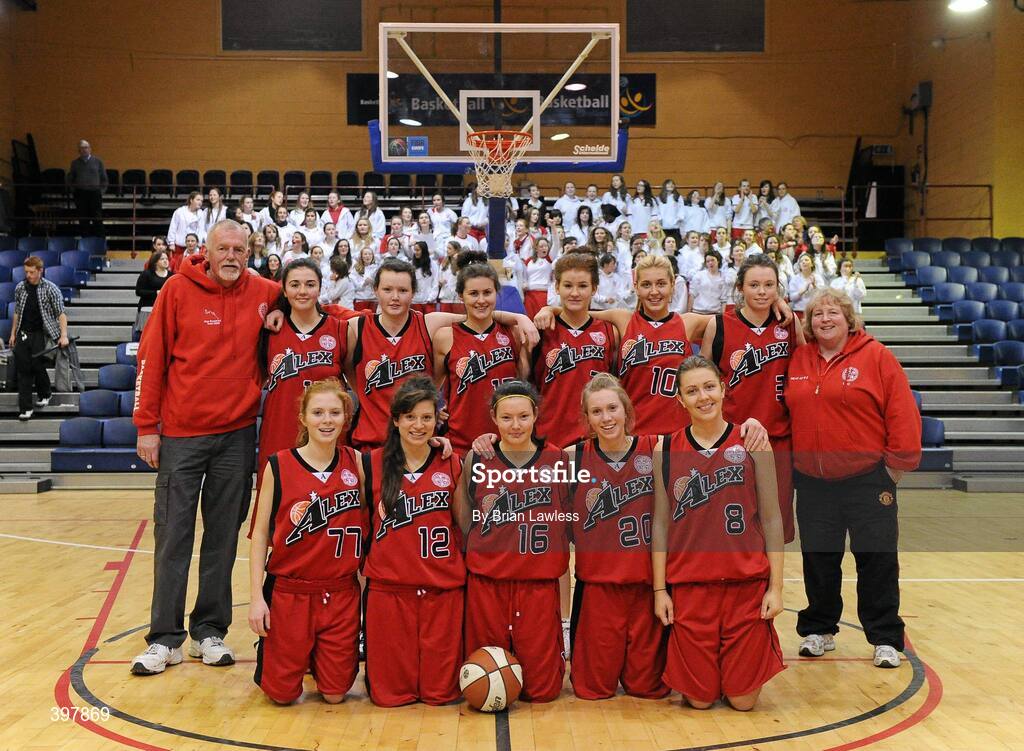 27 January 2010; The Alexandra College, Dublin, team. All-Ireland School Cup Finals 2010 - U19 Girls C Final, Alexandra College, Dublin v Abbey Vocational School, Donegal, National Basketball Arena, Tallaght, Dublin. Picture credit: Brian Lawless / SPORTSFILE