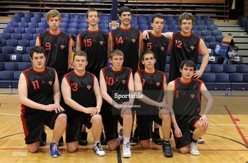 27 January 2010; The  St. Eunans, Letterkenny, team. All-Ireland School Cup Finals 2010 - U19 Boys B Final, St. Eunans, Letterkenny v Chanel College, Dublin, National Basketball Arena, Tallaght, Dublin. Picture credit: Brian Lawless / SPORTSFILE