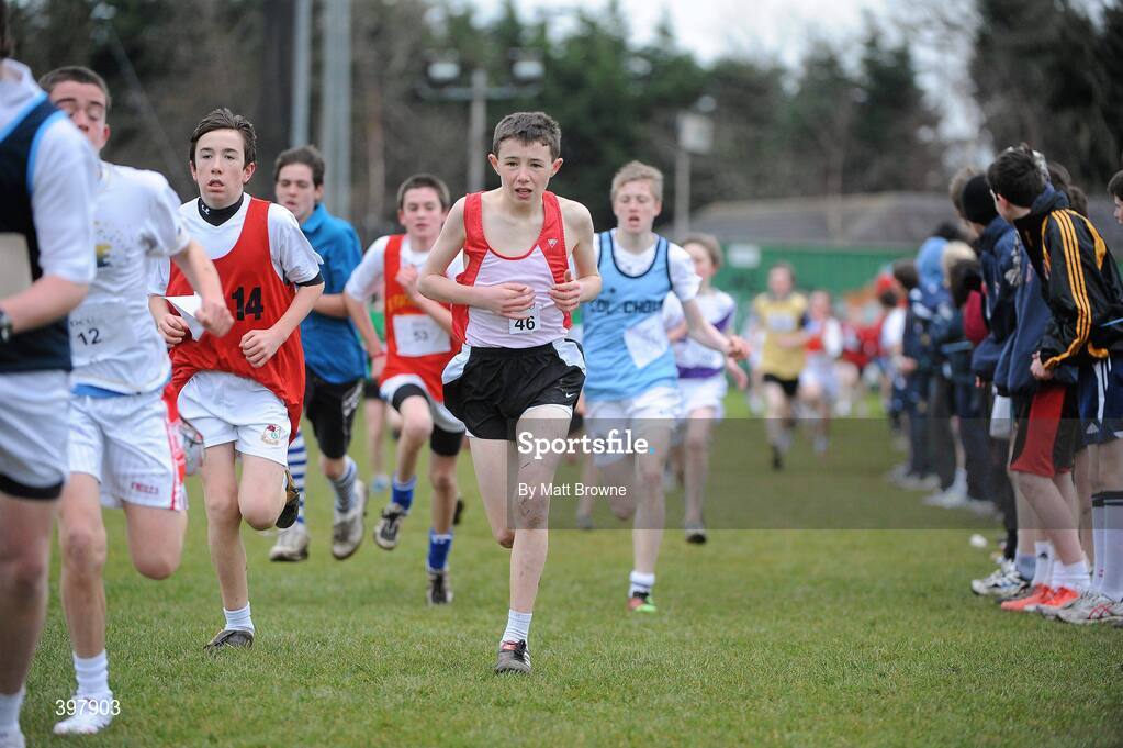27 January 2010; Cathal Doran, from St. Aidans Secondary School Santry, in action during the Minor Boys 1500m race at the DCU Invitational Cross Country competition. Dublin City University, Glasnevin, Dublin. Picture credit: Matt Browne / SPORTSFILE