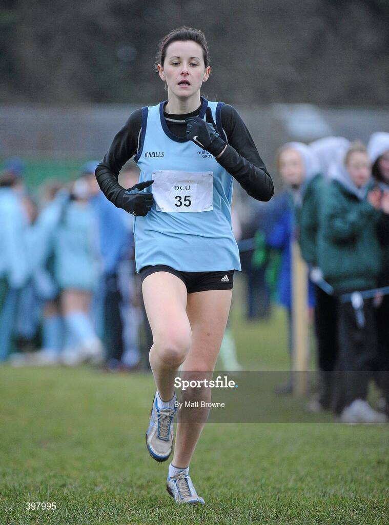 27 January 2010; Niamh Denny, from Our Lady's Grove Secondary School Goatstown, on her way to winning of the Senior Girls race at the DCU Invitational Cross Country competition. Dublin City University, Glasnevin, Dublin. Picture credit: Matt Browne / SPORTSFILE