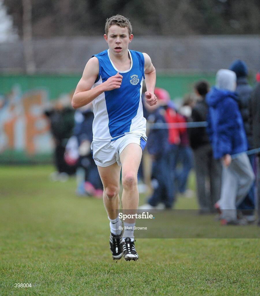 27 January 2010; Stephen Attride, from Knockbeg College Co. Carlow, on his way to winning the Boys Intermediate race at the DCU Invitational Cross Country competition. Dublin City University, Glasnevin, Dublin. Picture credit: Matt Browne / SPORTSFILE
