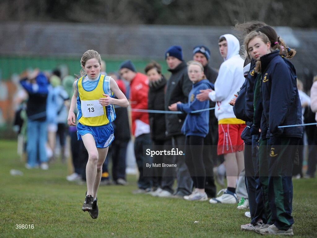 27 January 2010; Siofra Cleirigh Buttner, from Colaiste Iosagain secondary school Stillorgan, Co. Dublin, on her way to winning the Giirls Intermediate race at the DCU Invitational Cross Country competition. Dublin City University, Glasnevin, Dublin. Picture credit: Matt Browne / SPORTSFILE