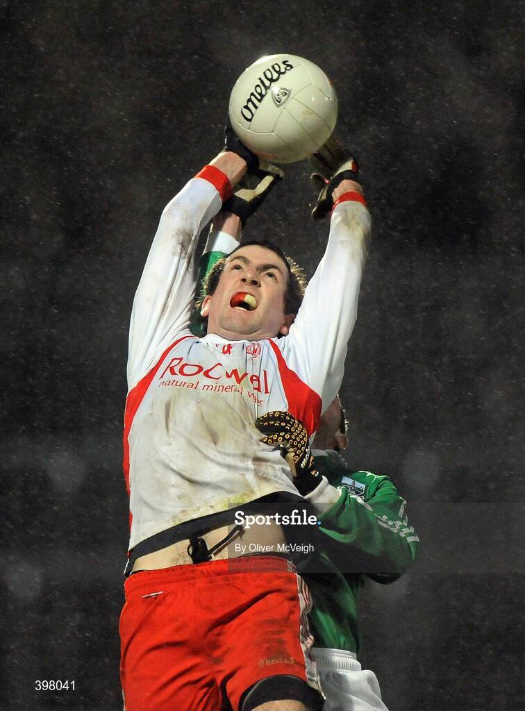27 January 2010; Justin McMahon, Tyrone, in action against Rory Foy, Fermanagh. Barrett Sports Lighting Dr. McKenna Cup Semi-Final, Tyrone v Fermanagh, Healy Park, Omagh, Co. Tyrone. Picture credit: Oliver McVeigh / SPORTSFILE