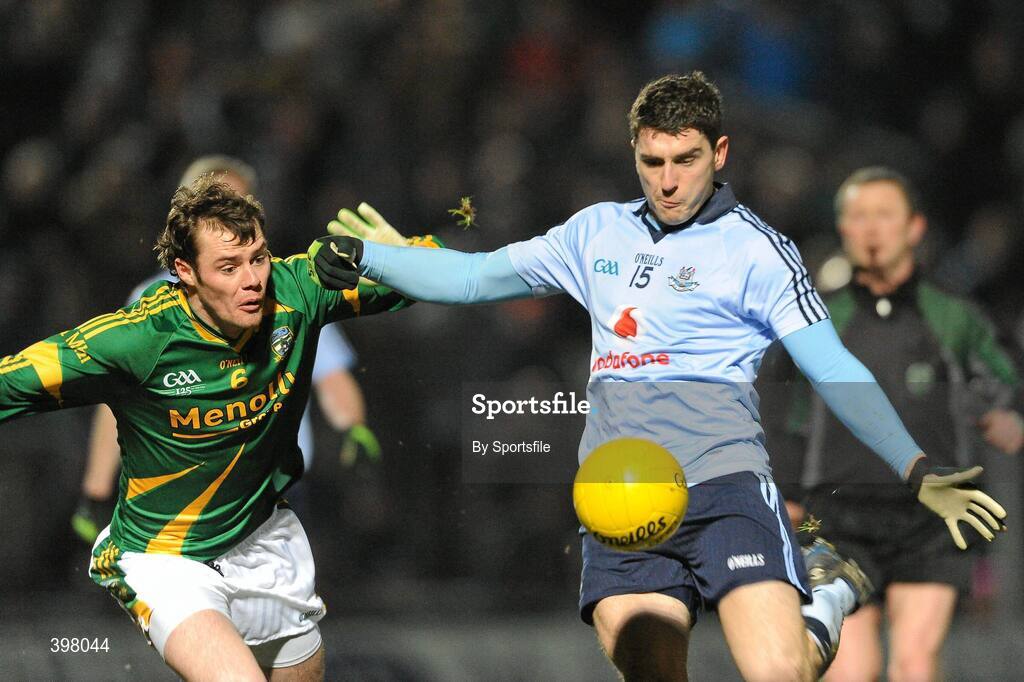 27 January 2010; Bernard Brogan, Dublin, in action against Cormac McGuinness, Meath. O'Byrne Cup Quarter-Final replay, Meath v Dublin, Pairc Tailteann, Navan, Co. Meath. Photo by Sportsfile
