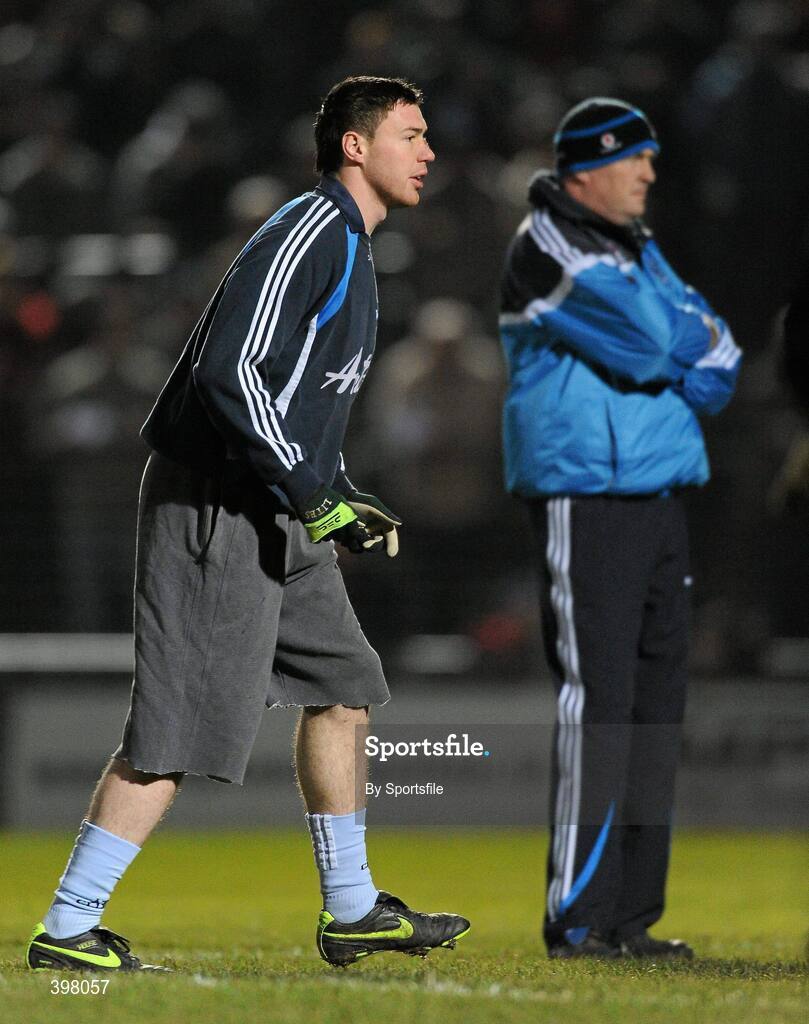 27 January 2010; Dublin's Éamon Fennell, left, and manager Pat Gilroy. O'Byrne Cup Quarter-Final replay, Meath v Dublin, Pairc Tailteann, Navan, Co. Meath. Photo by Sportsfile