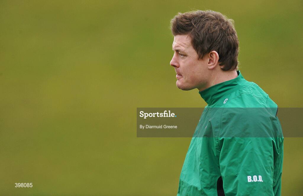 28 January 2010; Ireland captain Brian O'Driscoll during squad training ahead of their opening RBS Six Nations Rugby Championship game against Italy on February 6th. University of Limerick, Limerick. Picture credit: Diarmuid Greene / SPORTSFILE