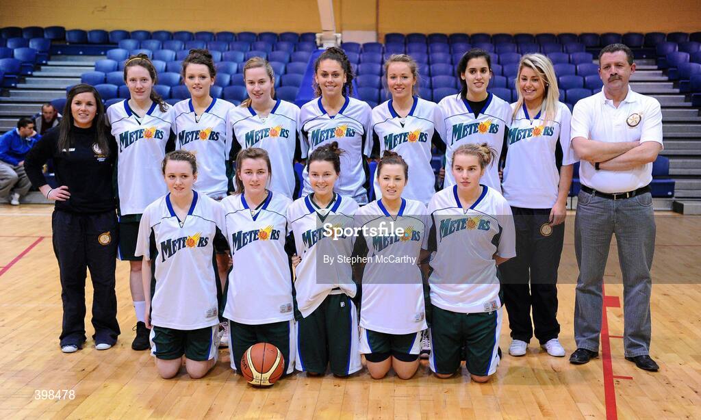 29 January 2010; The Meteors team. Basketball Ireland Women’s Under 18 National Cup Final, AOS Security Glanmire, Cork, v Meteors, Dublin, National Basketball Arena, Tallaght, Dublin. Picture credit: Stephen McCarthy / SPORTSFILE