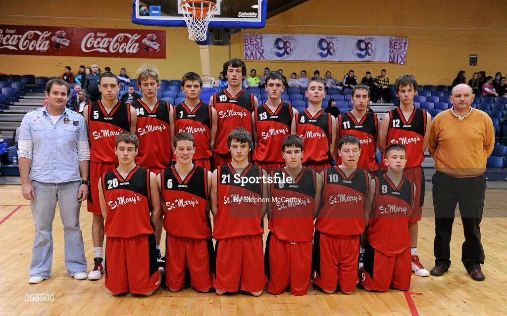 29 January 2010; The St. Mary’s Castleisland team. Basketball Ireland Men’s Under 18 National Cup Final, Eanna, Dublin V St. Mary’s Castleisland, Kerry, Tallaght, Dublin. Picture credit: Stephen McCarthy / SPORTSFILE