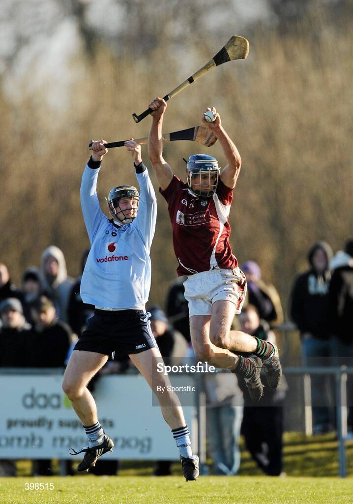 30 January 2010; David Barrett, NUIG, in action against Ronan Fallon, Dublin. Walsh Cup, Dublin v NUIG, Naomh Mearnog, Portmarnock, Dublin. Photo by Sportsfile