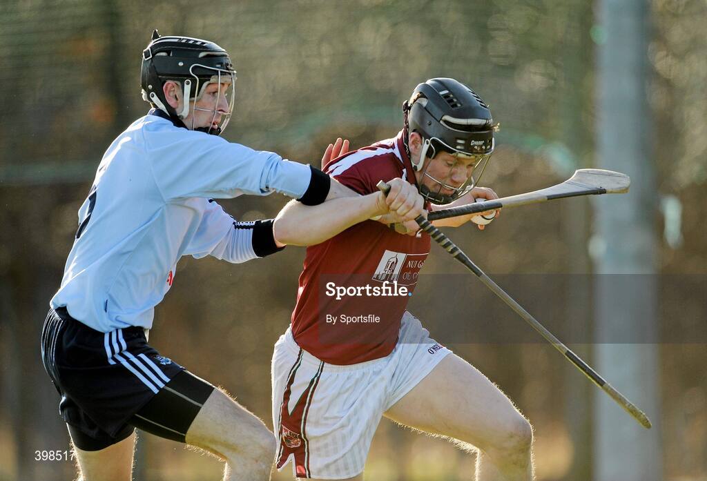 30 January 2010; Declan Connolly, NUIG, in action against Alan McCrabbe, Dublin. Walsh Cup, Dublin v NUIG, Naomh Mearnog, Portmarnock, Dublin. Photo by Sportsfile
