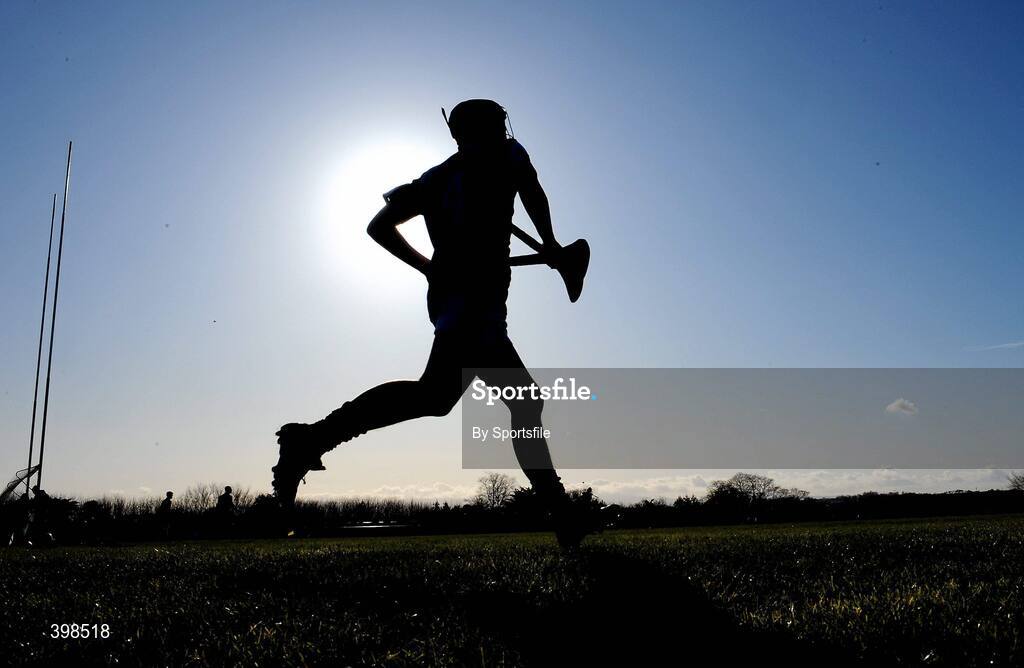 30 January 2010; A player makes his way out on to the field for the start of the game. Walsh Cup, Dublin v NUIG, Naomh Mearnog, Portmarnock, Dublin. Photo by Sportsfile