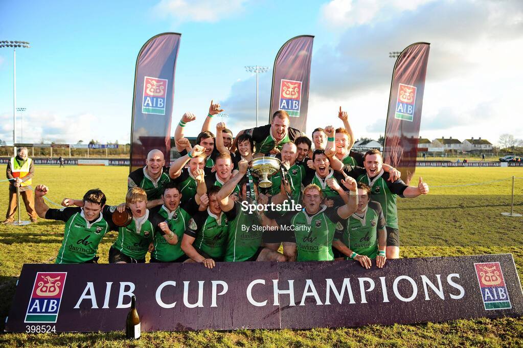 30 January 2010; City of Derry players celebrate with the cup. AIB Junior Cup Final, Armagh v City of Derry, Dubarry Park, Athlone, Co. Westmeath. Picture credit: Stephen McCarthy / SPORTSFILE