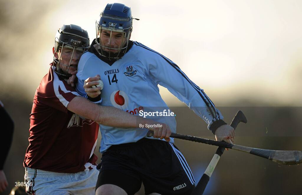 30 January 2010; Kevin Flynn, Dublin, in action against Diarmuid Nash, NUIG. Walsh Cup, Dublin v NUIG, Naomh Mearnog, Portmarnock, Dublin. Photo by Sportsfile