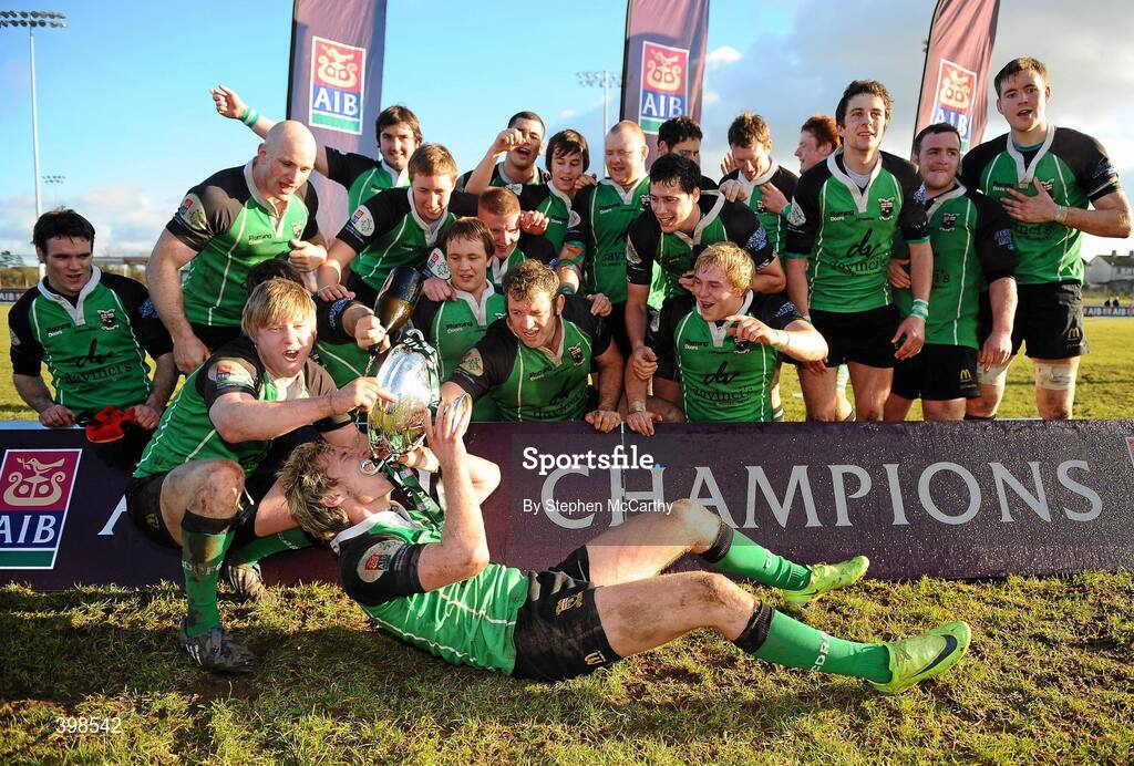 30 January 2010; City of Derry players celebrate with the cup. AIB Junior Cup Final, Armagh v City of Derry, Dubarry Park, Athlone, Co. Westmeath. Picture credit: Stephen McCarthy / SPORTSFILE