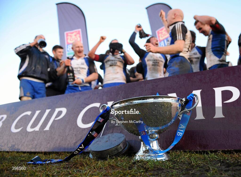 30 January 2010; A general view of Cork Constitution celebrations. AIB Cup Final, Cork Constitution v Garryowen, Dubarry Park, Athlone, Co. Westmeath. Picture credit: Stephen McCarthy / SPORTSFILE