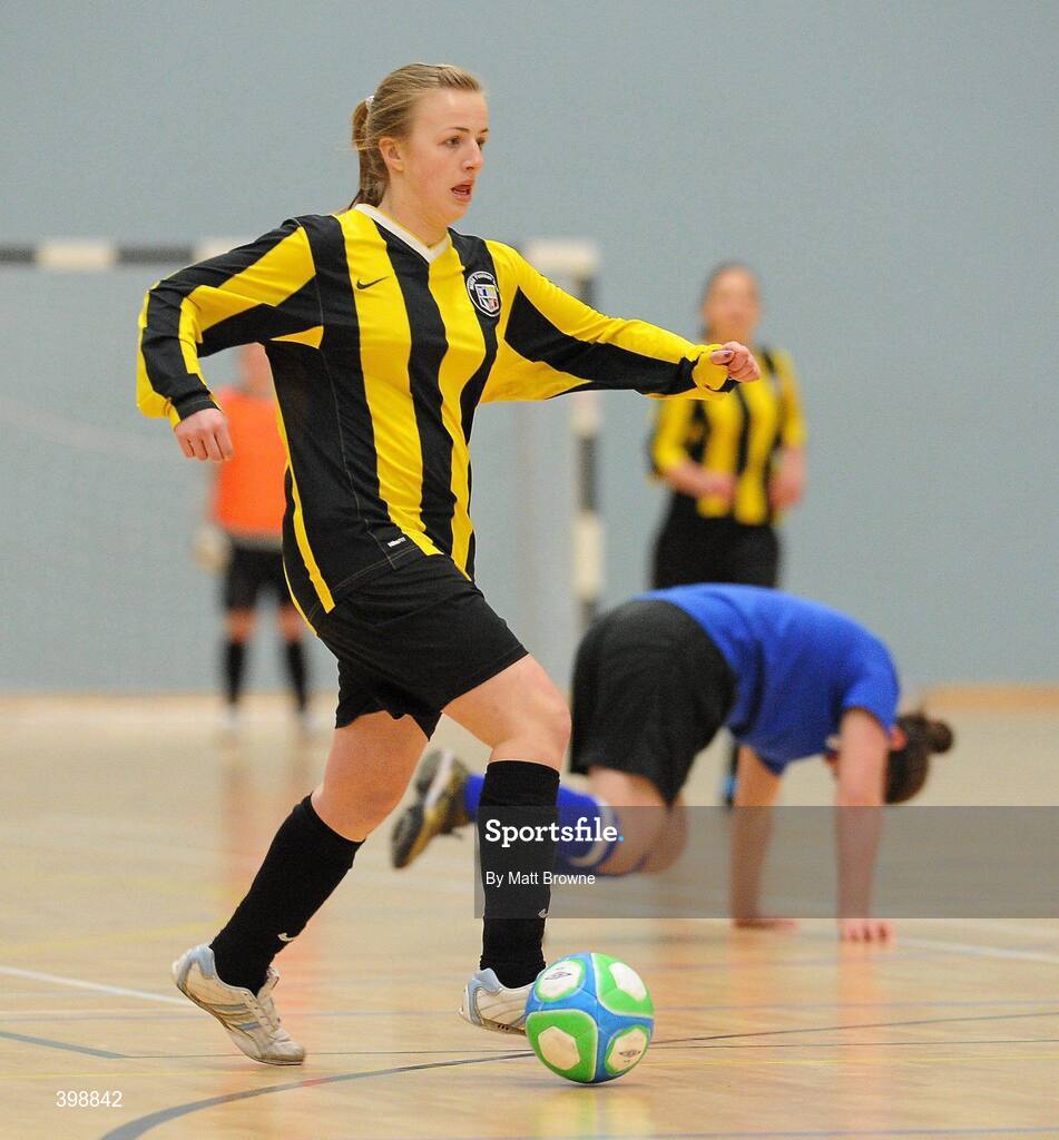 30 January 2010; Megan Brickley, NUI Maynooth, in action against IT Sligo. WSCAI National Futsal Plate Semi-Final 1, IT Sligo v NUI Maynooth, Kingfishers Sports Centre, NUIG, University Road, Galway. Picture credit: Matt Browne / SPORTSFILE