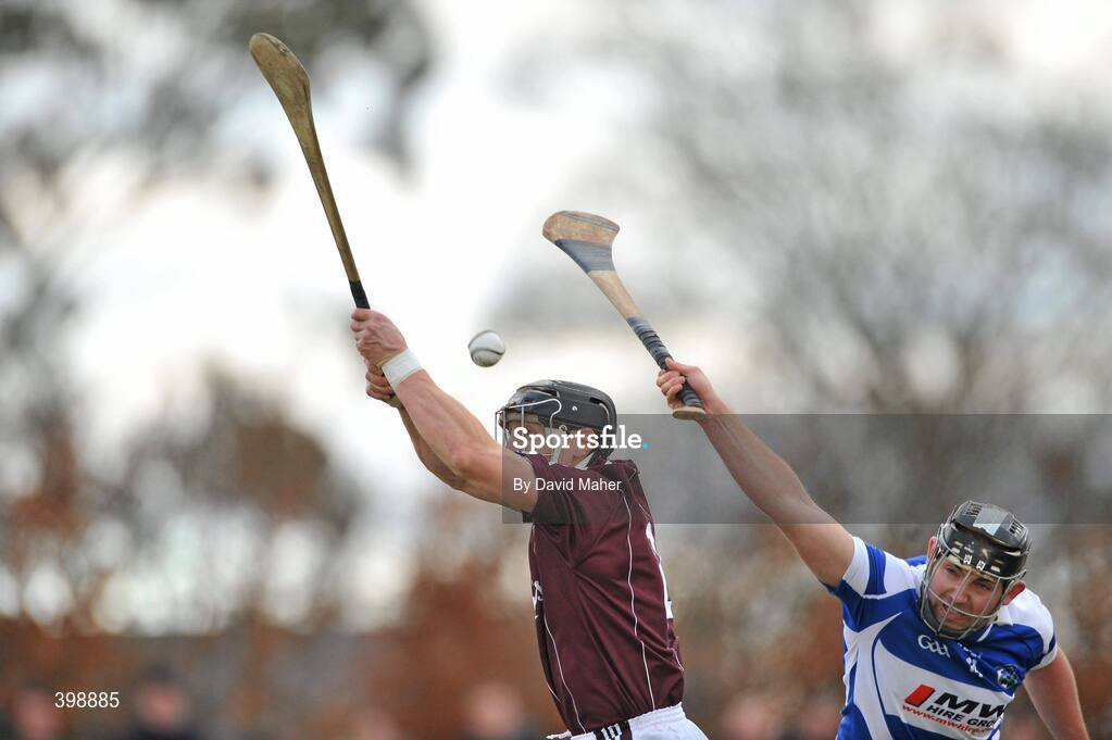 31 January 2010; Damien Joyce, Galway, in action against John Rowney, Laois. Walsh Cup Quarter-Final, Laois v Galway, Kelly Daly Park, Rathdowney, Co. Laois. Picture credit: David Maher / SPORTSFILE