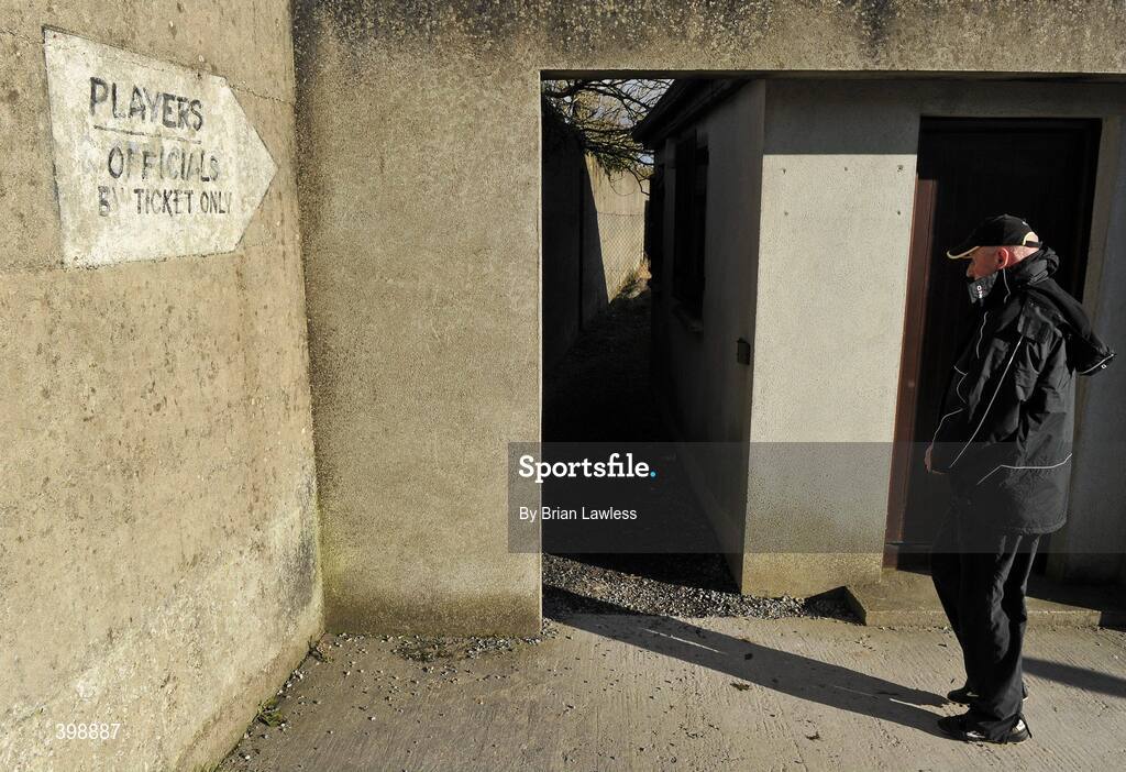 31 January 2010; Kilkenny manager Brian Cody makes his way out to the pitch for the start of the match. Walsh Cup Quarter-Final, Offaly v Kilkenny, O'Connor Park, Tullamore, Co. Offaly. Picture credit: Brian Lawless / SPORTSFILE