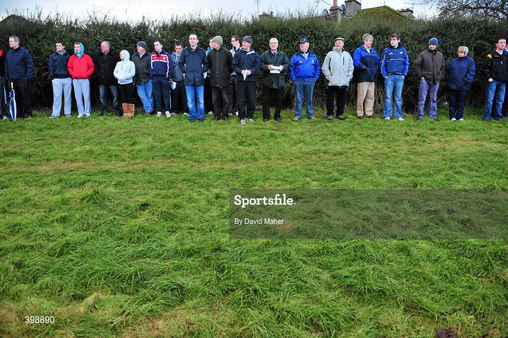 31 January 2010; Spectators look on during the game between Galway and Laois. Walsh Cup Quarter-Final, Laois v Galway, Kelly Daly Park, Rathdowney, Co. Laois. Picture credit: David Maher / SPORTSFILE *** Local Caption ***
