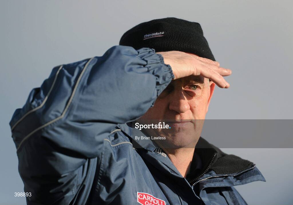 31 January 2010; Offaly manager Joe Dooley keeps an eye on the action. Walsh Cup Quarter-Final, Offaly v Kilkenny, O'Connor Park, Tullamore, Co. Offaly. Picture credit: Brian Lawless / SPORTSFILE