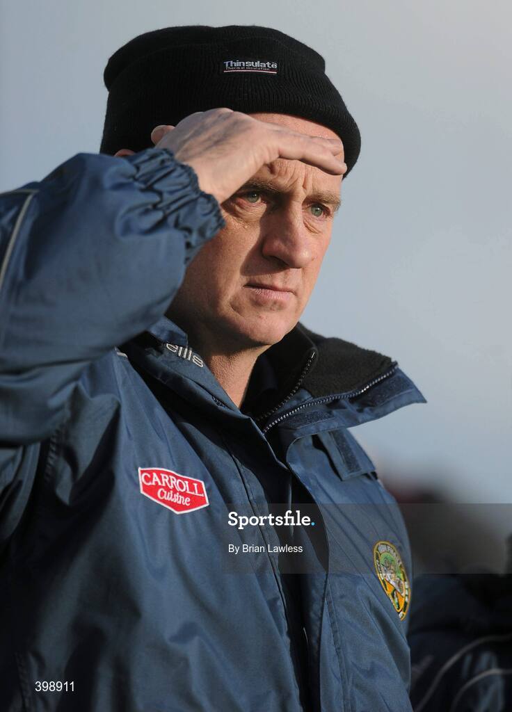 31 January 2010; Offaly manager Joe Dooley keeps an eye on the action. Walsh Cup Quarter-Final, Offaly v Kilkenny, O'Connor Park, Tullamore, Co. Offaly. Picture credit: Brian Lawless / SPORTSFILE