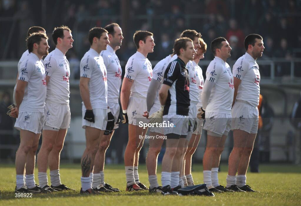 31 January 2010; The Kildare players line up before the game. O'Byrne Cup Semi-Final, Kildare v Louth, St Conleth's Park, Newbridge, Co. Kildare. Picture credit: Barry Cregg / SPORTSFILE
