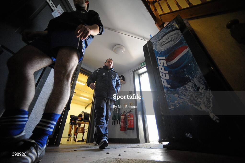 31 January 2010; Waterford manager Davy Fitzgerald makes his way to the team dressing room before the start of the game against Clare. Munster GAA Waterford Crystal Hurling Cup Semi-Final, Waterford v Clare, Ballyduff GAA Grounds, Ballyduff Upper, Waterford. Picture credit: Matt Browne / SPORTSFILE