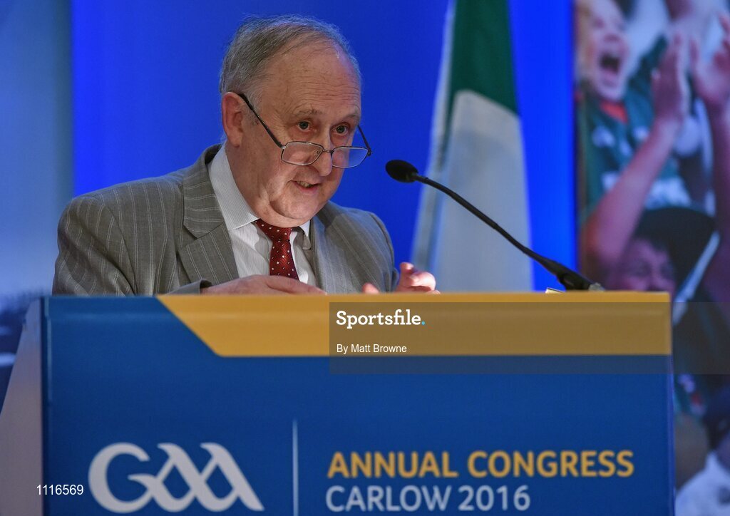 27 February 2016; Frank Murphy, Secretary Cork County Board, addresses Congress during the GAA Annual Congress. Mount Wolseley Hotel Spa & Golf Resort, Tullow, Carlow. Picture credit: Matt Browne / SPORTSFILE