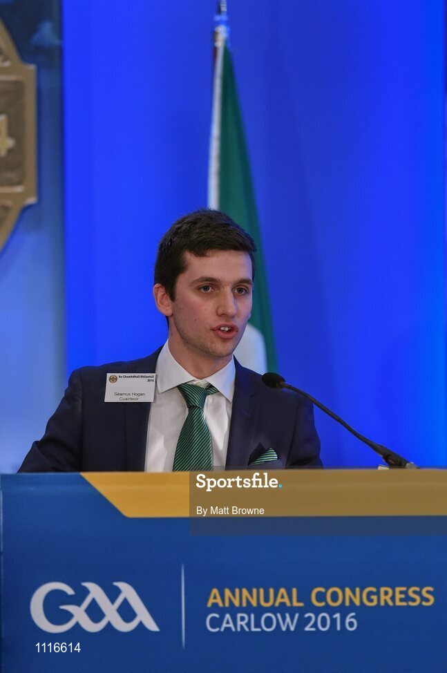 27 February 2016; Seamus Hogan from Youth GAA during the GAA Annual Congress. Mount Wolseley Hotel Spa & Golf Resort, Tullow, Carlow. Picture credit: Matt Browne / SPORTSFILE