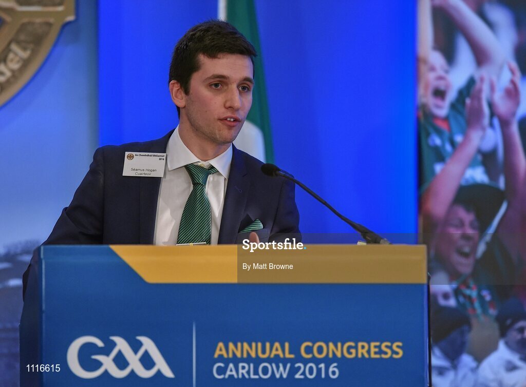 27 February 2016; Seamus Hogan from Youth GAA during the GAA Annual Congress. Mount Wolseley Hotel Spa & Golf Resort, Tullow, Carlow. Picture credit: Matt Browne / SPORTSFILE