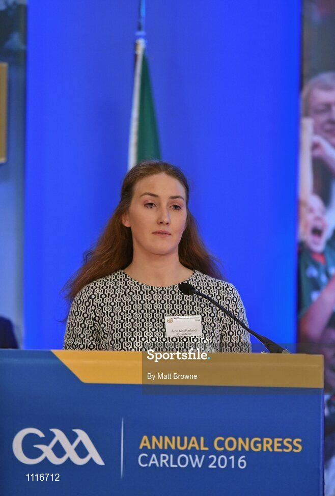 27 February 2016; Aine MacParland, from Youth GAA during the GAA Annual Congress. Mount Wolseley Hotel Spa & Golf Resort, Tullow, Carlow. Picture credit: Matt Browne / SPORTSFILE