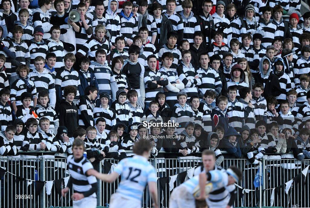 31 January 2010; Blackrock College supporters watch on during the game. Leinster Schools Senior Cup 1st Round, Belvedere College v Blackrock College, Donnybrook Stadium, Donnybrook, Dublin. Picture credit: Stephen McCarthy / SPORTSFILE