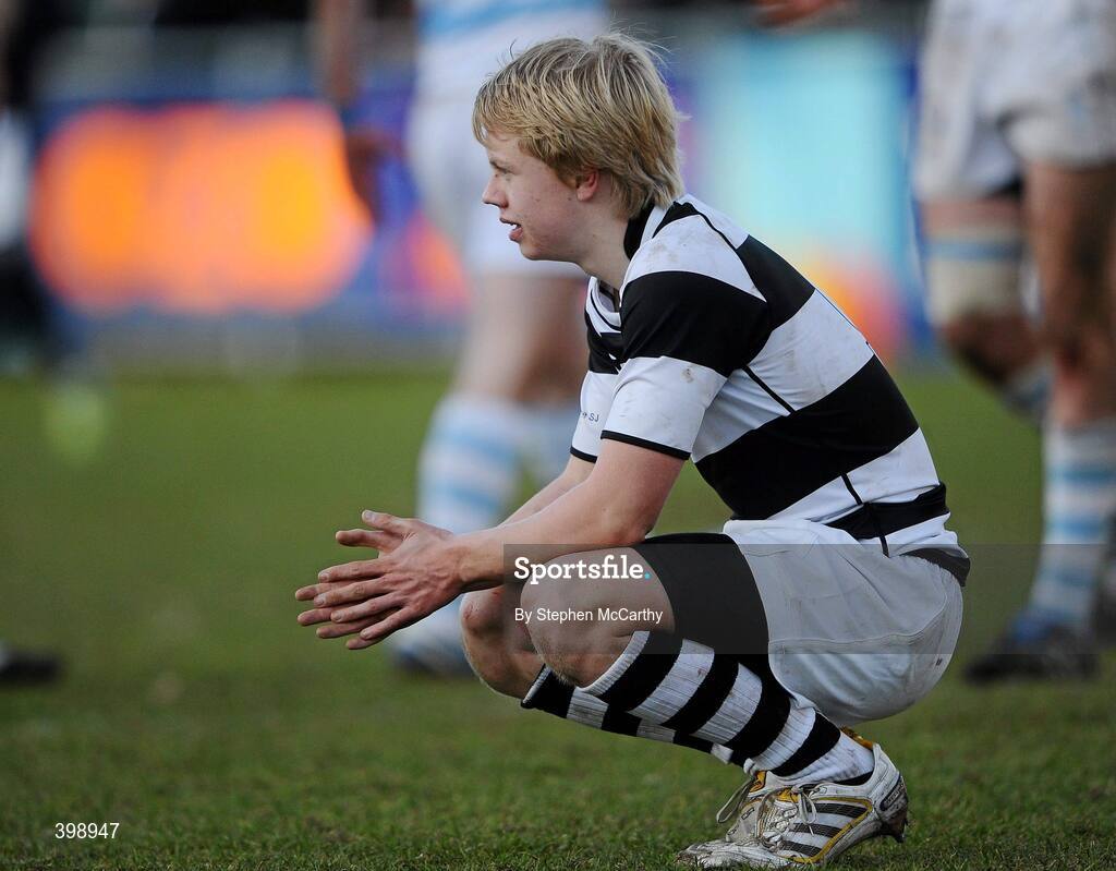 31 January 2010; A dejected David Shanahan, Belvedere College, after the game. Leinster Schools Senior Cup 1st Round, Belvedere College v Blackrock College, Donnybrook Stadium, Donnybrook, Dublin. Picture credit: Stephen McCarthy / SPORTSFILE