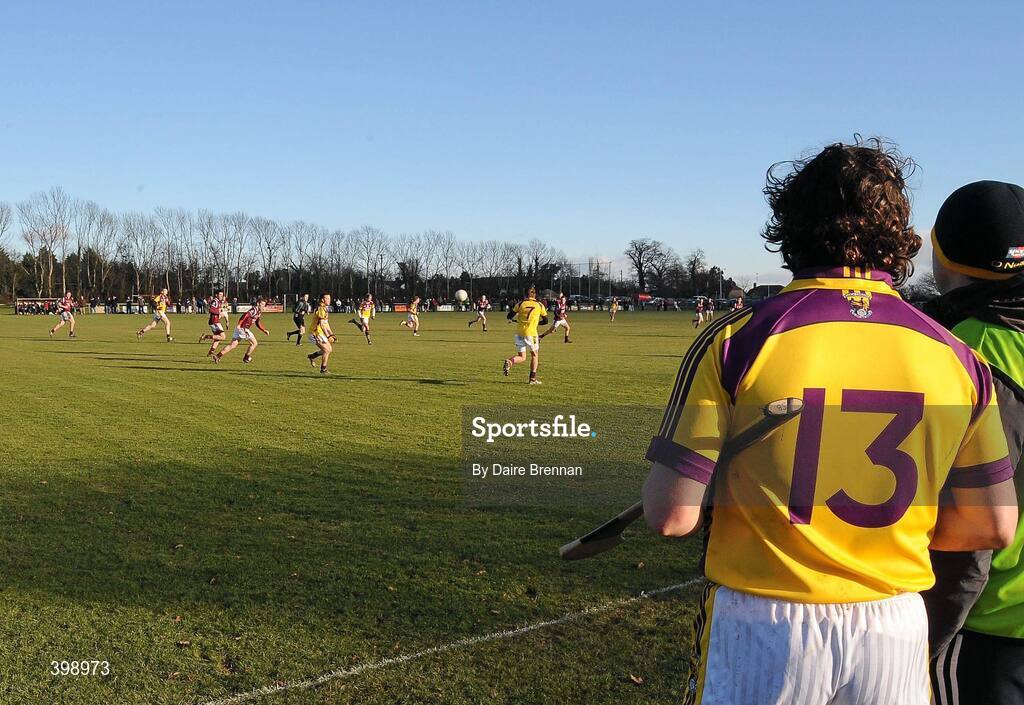 31 January 2010; Wexford hurler Stephen Banville stops to watch the football match. O'Byrne Shield Semi-Final, Pairc Ui Siochan, Wexford v Westmeath, Gorey, Co. Wexford. Picture credit: Daire Brennan / SPORTSFILE