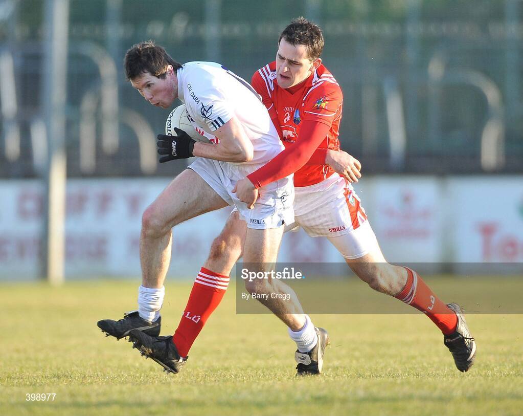 31 January 2010; David Lyons, Kildare, in action against Mark Brennan, Louth. O'Byrne Cup Semi-Final, Kildare v Louth, St Conleth's Park, Newbridge, Co. Kildare. Picture credit: Barry Cregg / SPORTSFILE