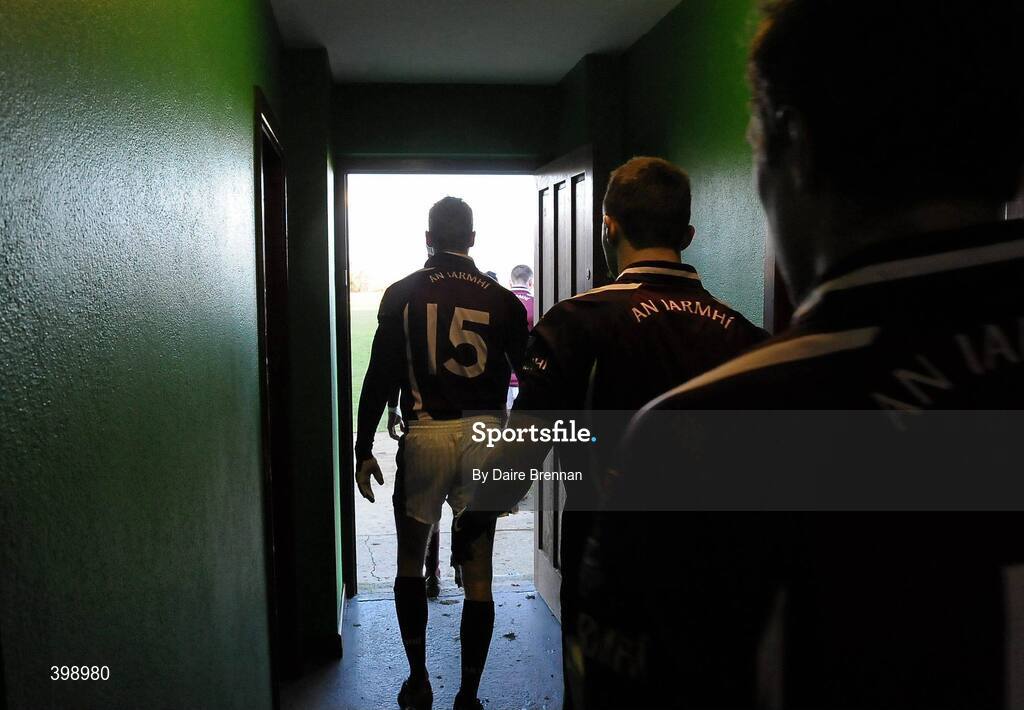 31 January 2010; The Westmeath players leave the dressing room after half time. O'Byrne Shield Semi-Final, Pairc Ui Siochan, Wexford v Westmeath, Gorey, Co. Wexford. Picture credit: Daire Brennan / SPORTSFILE