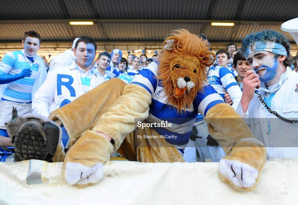 31 January 2010; The Belvedere College mascot attempts to enter the pitch. Leinster Schools Senior Cup First Round, Belvedere College v Blackrock College, Donnybrook Stadium, Donnybrook, Dublin. Picture credit: Stephen McCarthy / SPORTSFILE