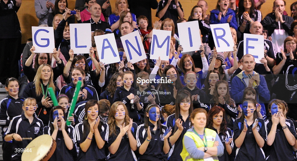 31 January 2010; Team Montenotte Hotel Cork supporters cheer on their side. Women's Superleague National Cup Final 2010, Team Montenotte Hotel Cork v DCU Mercy, National Basketball Arena, Tallaght, Dublin. Picture credit: Brendan Moran / SPORTSFILE