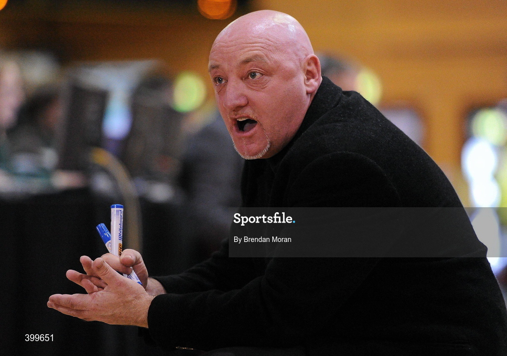 31 January 2010; Mark Ingle, head coach, DCU Mercy. Women's Superleague National Cup Final 2010, Team Montenotte Hotel Cork v DCU Mercy, National Basketball Arena, Tallaght, Dublin. Picture credit: Brendan Moran / SPORTSFILE
