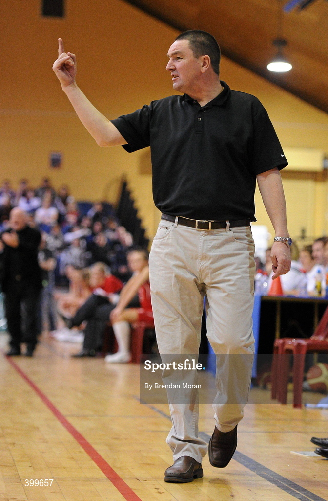31 January 2010; Mark Scannell, head coach, Team Montenotte Hotel Cork. Women's Superleague National Cup Final 2010, Team Montenotte Hotel Cork v DCU Mercy, National Basketball Arena, Tallaght, Dublin. Picture credit: Brendan Moran / SPORTSFILE