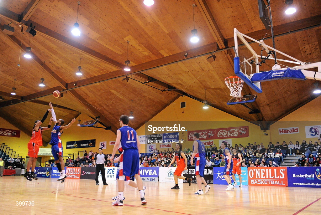 31 January 2010; A general view of the action at the National Basketball Arena. Men's Superleague National Cup Final 2010, Killester v UCC Demons, National Basketball Arena, Tallaght, Dublin. Picture credit: Brendan Moran / SPORTSFILE