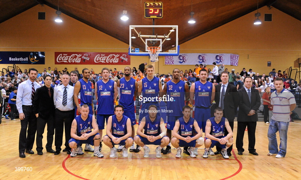 31 January 2010; The UCC Demons team and officials. Men's Superleague National Cup Final 2010, Killester v UCC Demons, National Basketball Arena, Tallaght, Dublin. Picture credit: Brendan Moran / SPORTSFILE