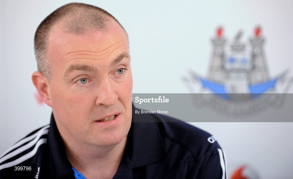 4 February 2010; Dublin manager Pat Gilroy speaking during a press conference ahead of their Allianz GAA Football National League against Kerry on Sunday. Dublin Training Facility, DCU St. Clare’s, Glasnevin, Dublin. Picture credit: Brendan Moran / SPORTSFILE