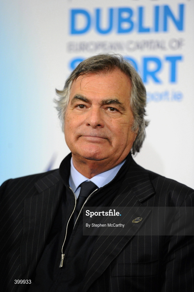 4 February 2010; Mr Gian Francesco Lupatelli, from the Association of European Capitals of Sport, ACES, at the handing over ceremony of the European Capital of Sport trophy and flag. Lord Mayor Councillor Emer Costello announced the appointment of eleven ambassadors of sport from Dublin’s sporting communities to celebrate the achievements of the Capital and its citizens at the start of Dublin – European Capital of Sport 2010 today. The Ambassadors of Dublin Sport were nominated by their clubs and sporting governing bodies. St Patrick's Hall, Dublin Castle, Dublin. Picture credit: Stephen McCarthy / SPORTSFILE