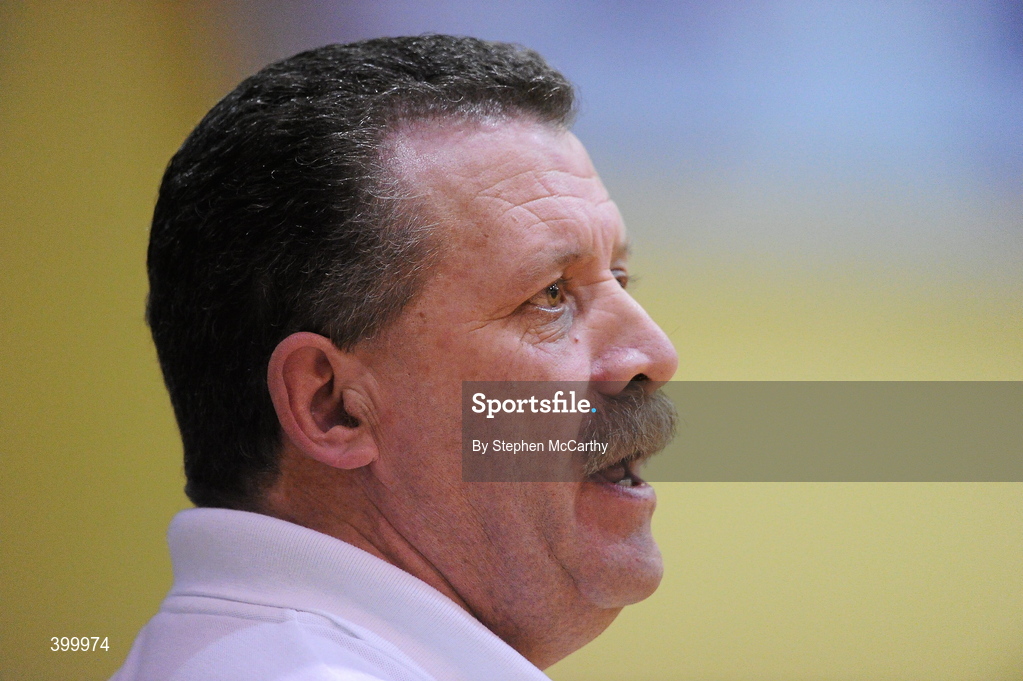 29 January 2010; Meteors head coach Hugh Kilbride. Basketball Ireland Women’s Under 18 National Cup Final, AOS Security Glanmire, Cork, v Meteors, Dublin, National Basketball Arena, Tallaght, Dublin. Picture credit: Stephen McCarthy / SPORTSFILE