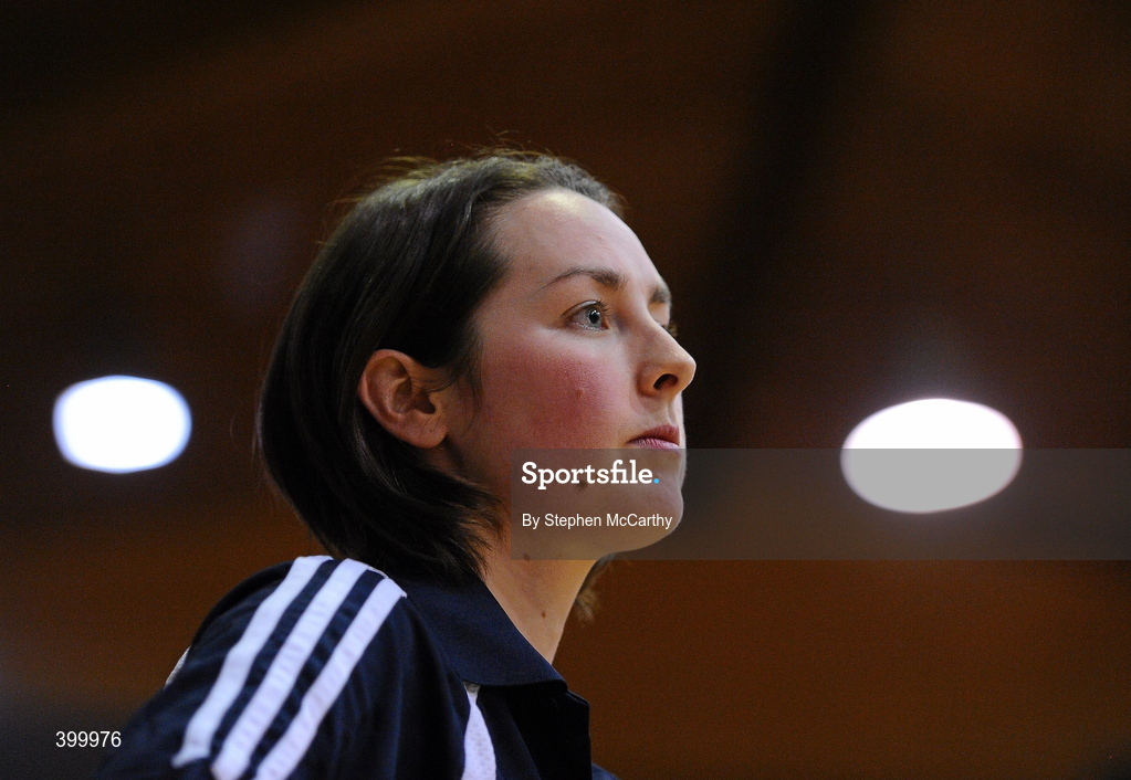 29 January 2010; AOS Security Glanmire head coach Liz Kelleher. Basketball Ireland Women’s Under 18 National Cup Final, AOS Security Glanmire, Cork, v Meteors, Dublin, National Basketball Arena, Tallaght, Dublin. Picture credit: Stephen McCarthy / SPORTSFILE