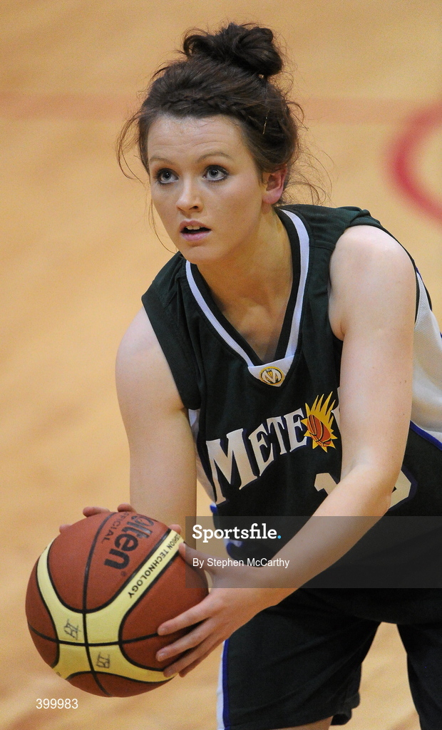 29 January 2010; Karen Meany, Meteors. Basketball Ireland Women’s Under 18 National Cup Final, AOS Security Glanmire, Cork, v Meteors, Dublin, National Basketball Arena, Tallaght, Dublin. Picture credit: Stephen McCarthy / SPORTSFILE