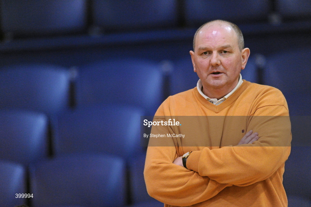 29 January 2010; St. Mary’s Castleisland coach Denis Porter. Basketball Ireland Men’s Under 18 National Cup Final, Eanna, Dublin V St. Mary’s Castleisland, Kerry, Tallaght, Dublin. Picture credit: Stephen McCarthy / SPORTSFILE